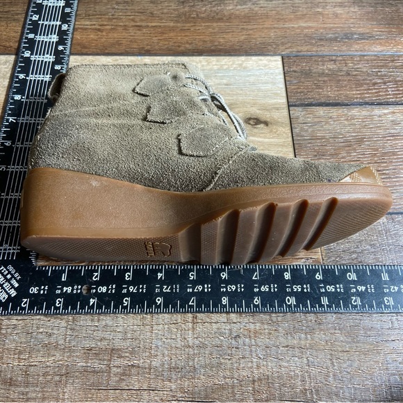 Sorel Toronto Suede Lace Up Wedges Ankle Boots Size 8.5 - Picture 9 of 10